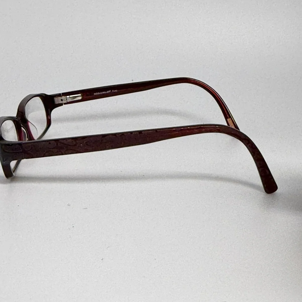 Nicole Miller Fuego Chili Red Rectangular Eyeglass Frames 50-15-137 Scroll